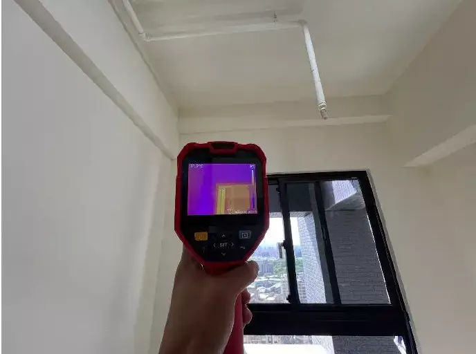 經窗框灑水測試後進行熱像儀檢測