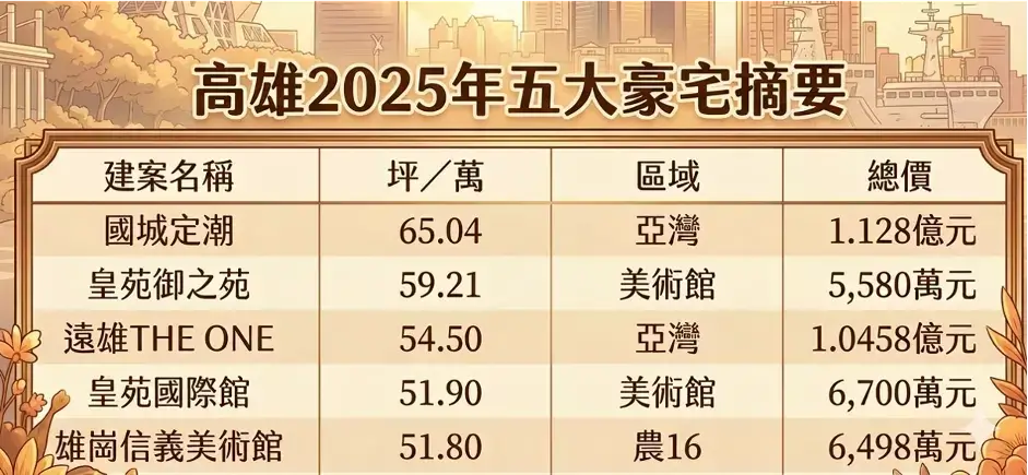 高雄2025年五大豪宅